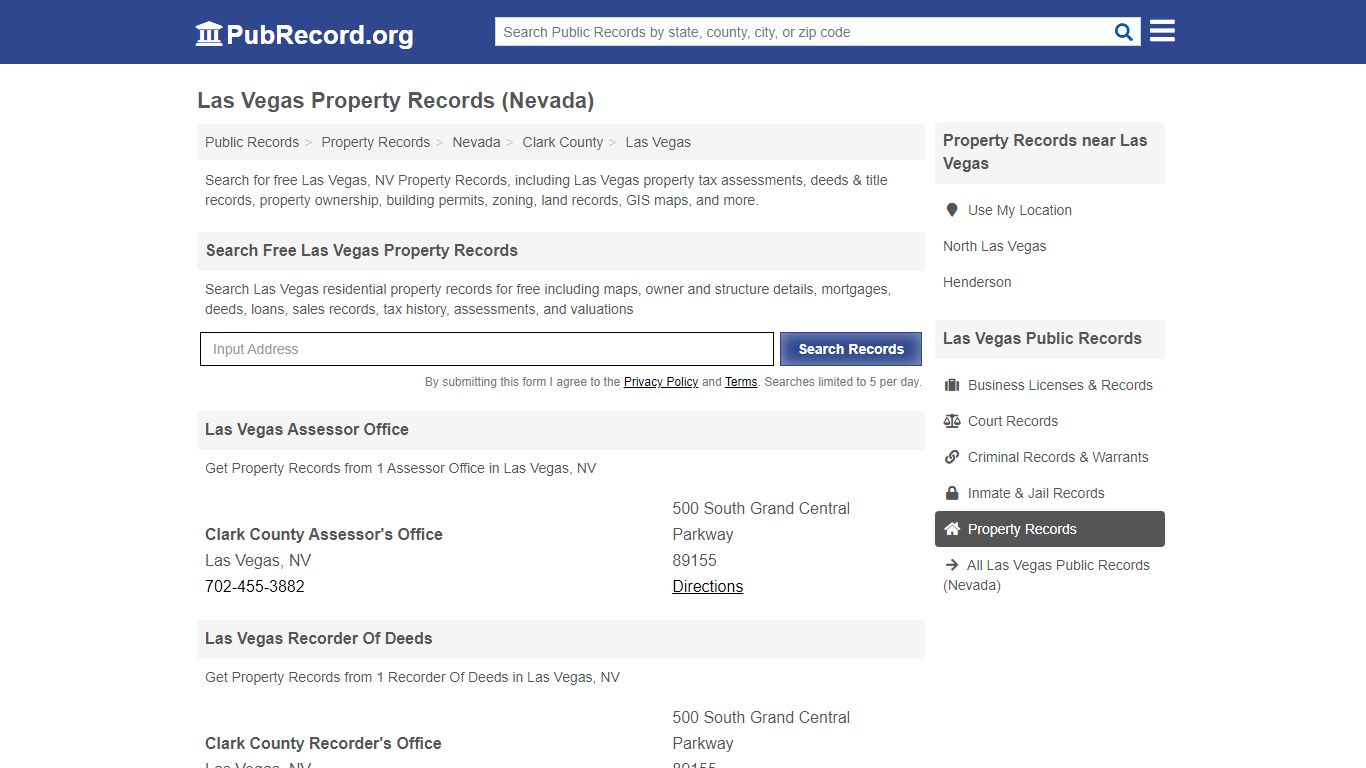 Las Vegas Property Records (Nevada) - Free Public Records Search