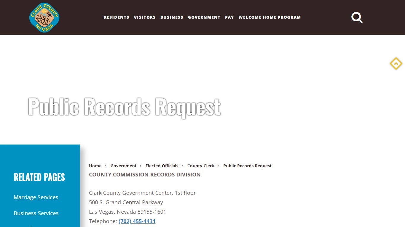 Public Records Request - Clark County, Nevada